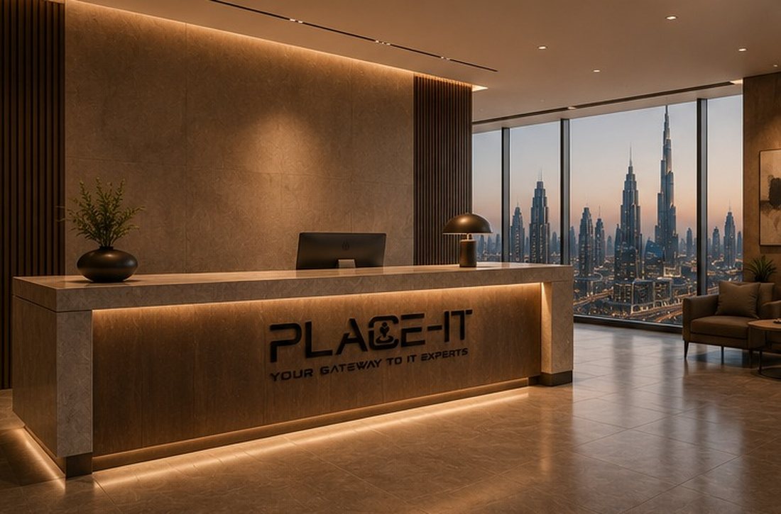 Empfangsbereich von Place IT Consulting in Dubai